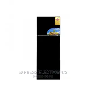 Pearl 420l Top Freezer Refrigerator Black Glass Door PF-55BG
