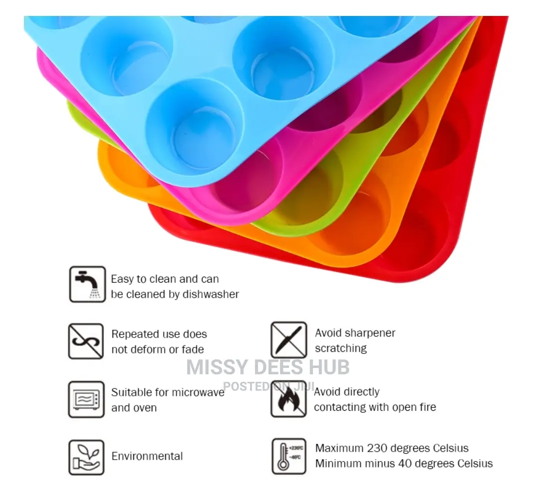 Silicone Cupcake Tray - 12 Holes