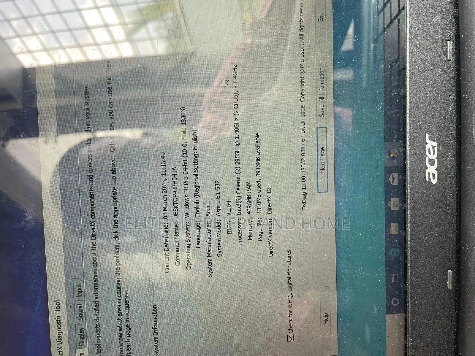 Laptop Acer Aspire E15 4GB Intel Celeron SSD 1T