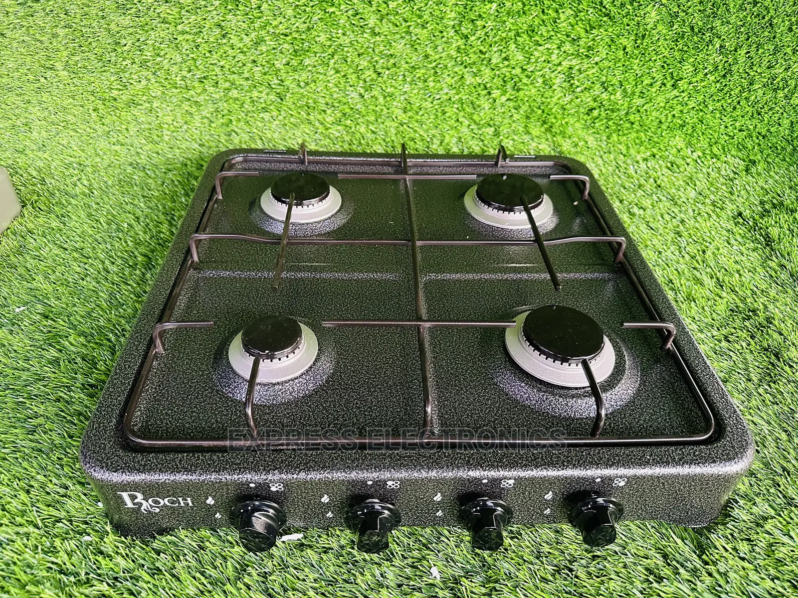 Volcano Table Top (4B) 4 Gas Burner, Metallic Steel Black