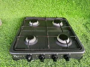 Volcano Table Top (4B) 4 Gas Burner, Metallic Steel Black