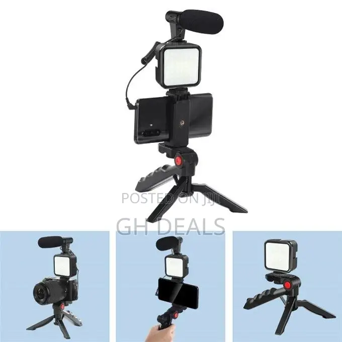 Phone Vlog Video Kit With Adjustable Tripod/ Stabilizer