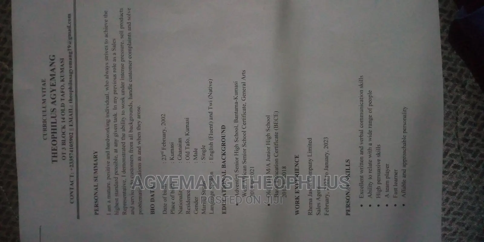 Application CV