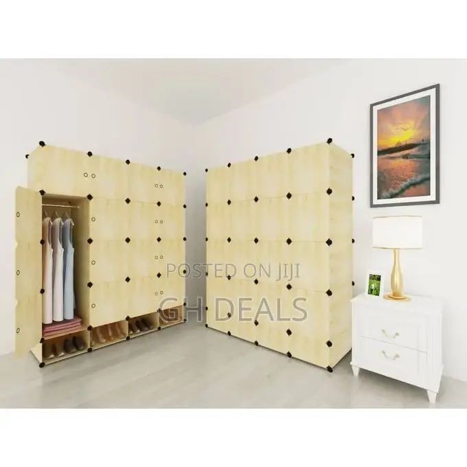 Lindy 16 Cubes Plastic Wardrobe + 4 Cubes Shoe Rack