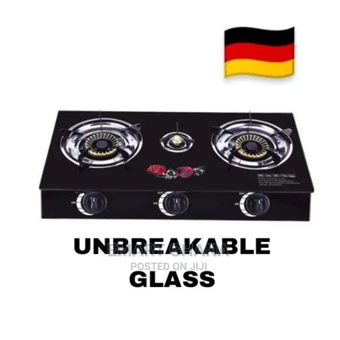 GERMAN - Unbreakable Tempered Glass Surface 3 Burner