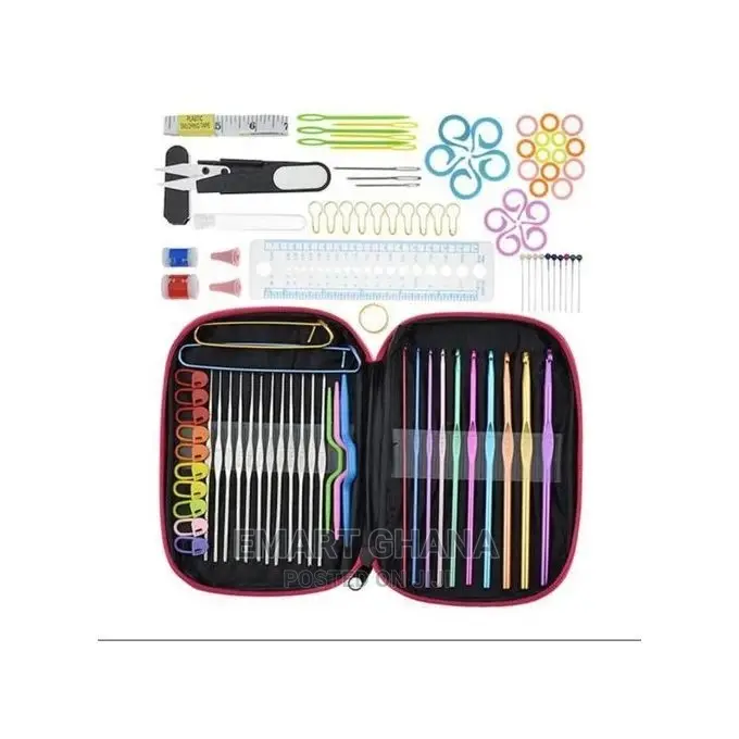 100PCS Set Crochet Hooks Knitting Knit Kit With Gauge