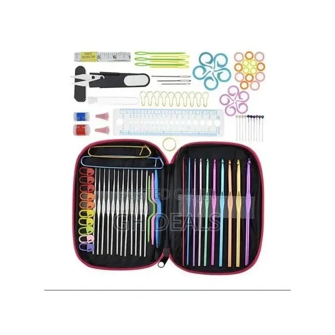 100PCS Set Crochet Hooks Knitting Knit Kit With Gauge
