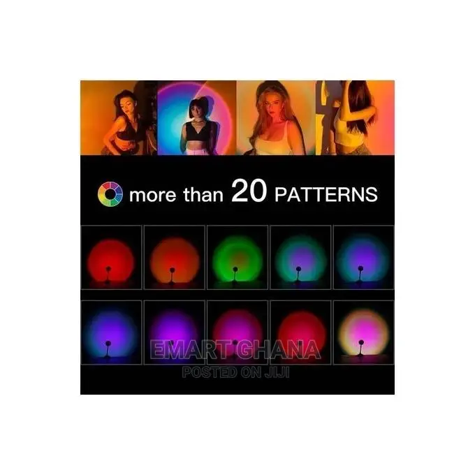 USB Sunset Lamp With 4PCS Different Colors Films 360 Degree