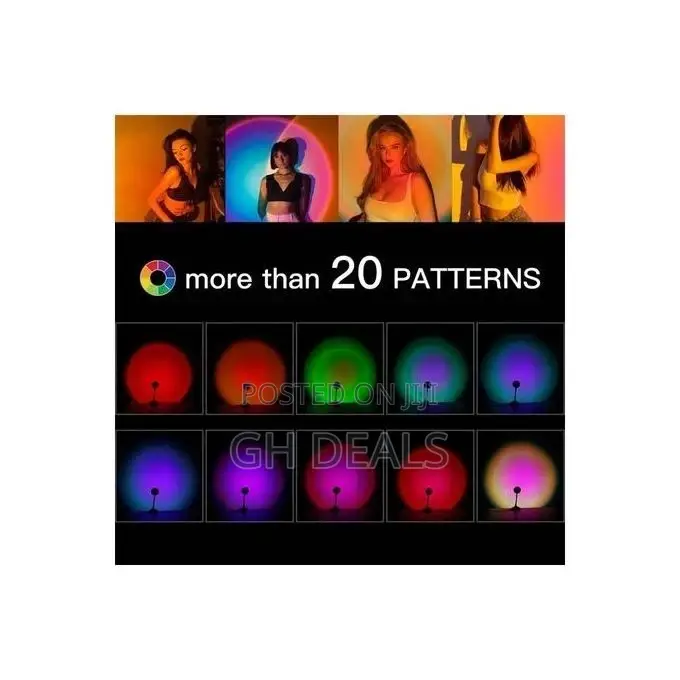 USB Sunset Lamp With 4PCS Different Colors Films 360 Degree