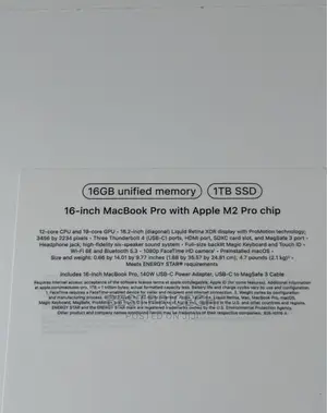 New Laptop Apple MacBook Pro 2023 M2 16GB Apple M2 SSD 1T