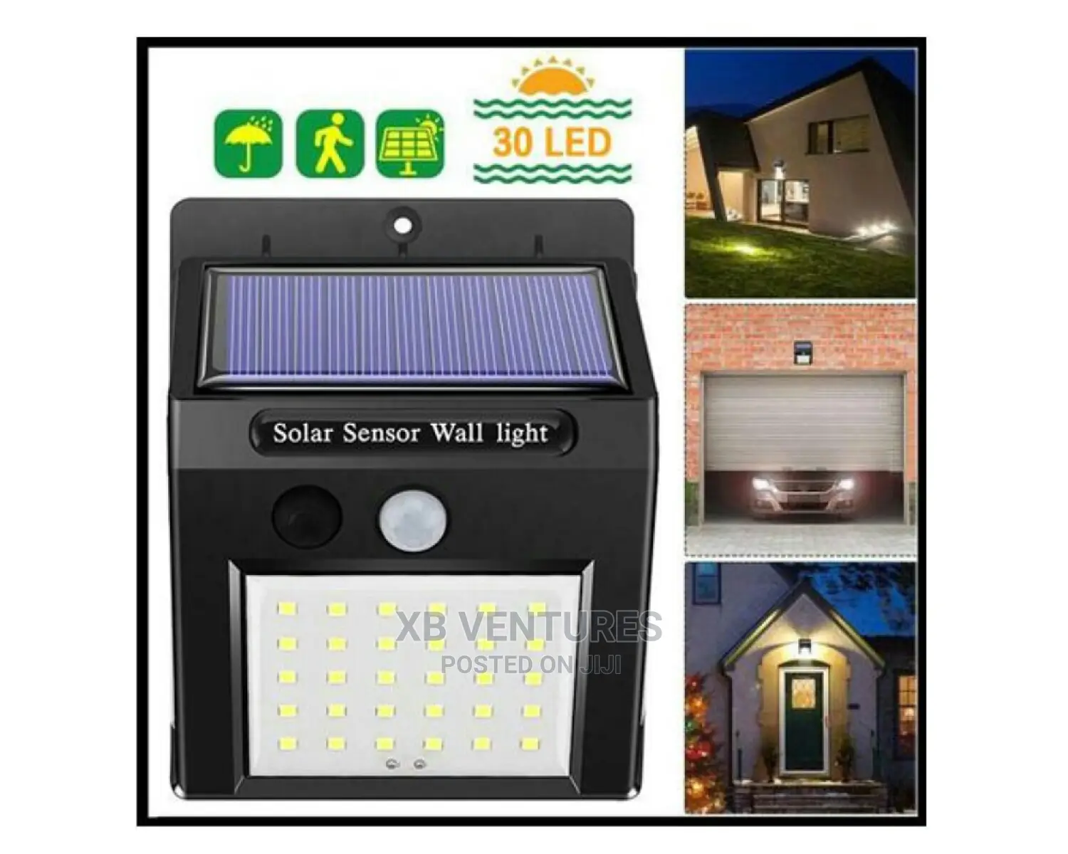 LED Solar Powered Wall Light Sensor Outdoor Security Lamp