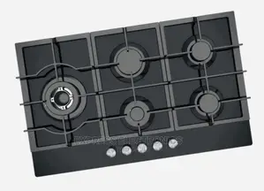 5 Burners Sabaf Burners Black Tempered Glass Midea 90G50ME