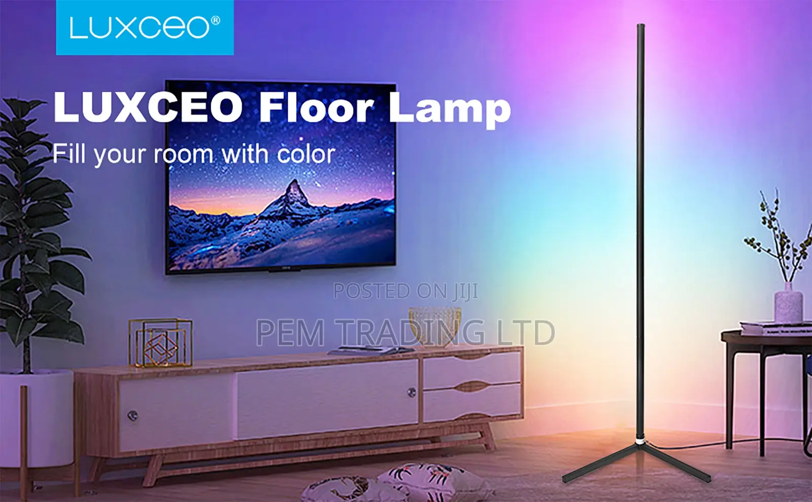 L Shape RGB Led Tube Light Floor Lamp