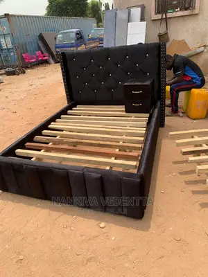 Double Bed Frame With Side Drawer