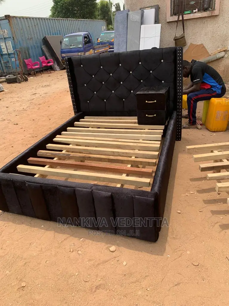 Double Bed Frame With Side Drawer