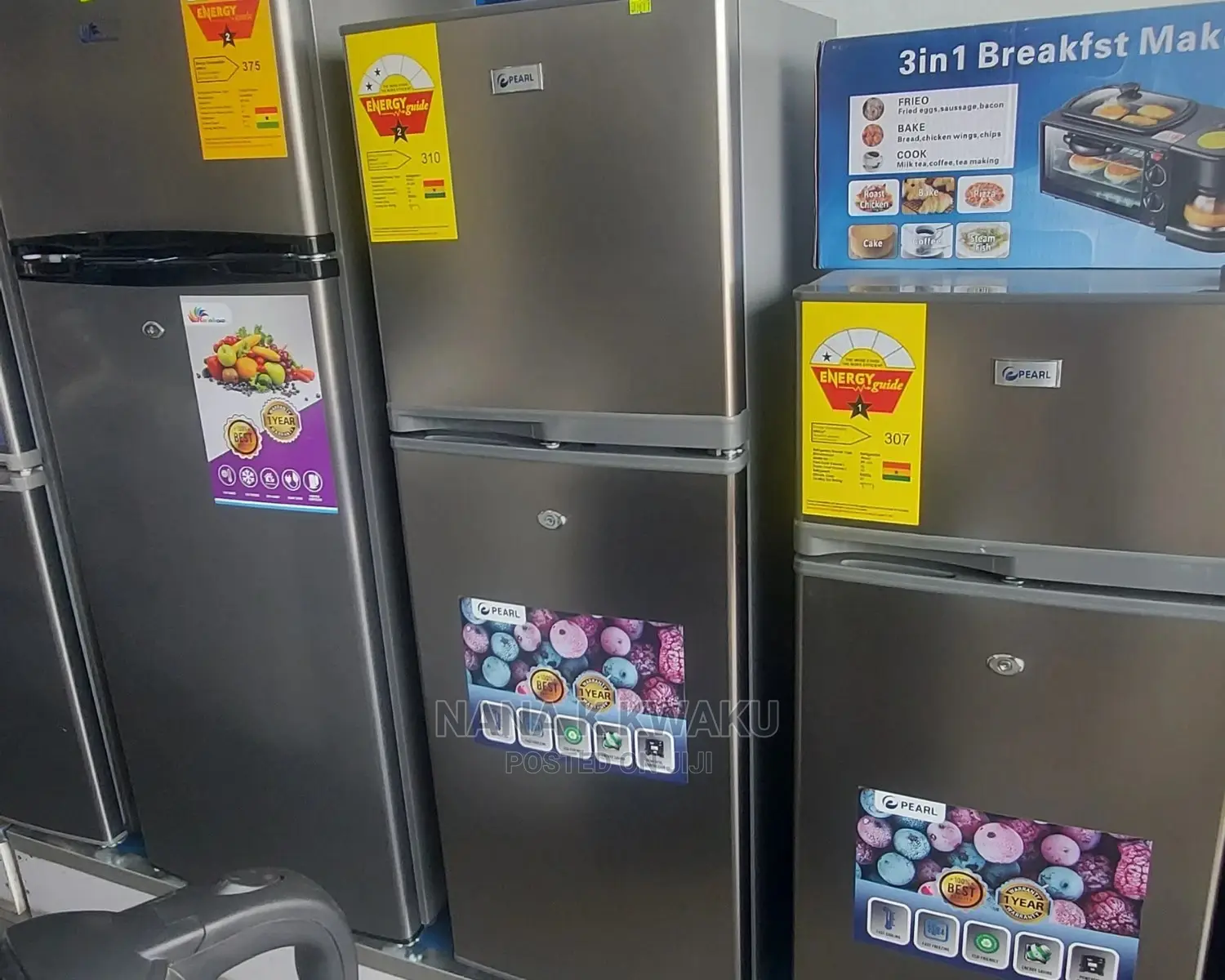 Pearl Pf20 Double Door Fridge With Top Freezer