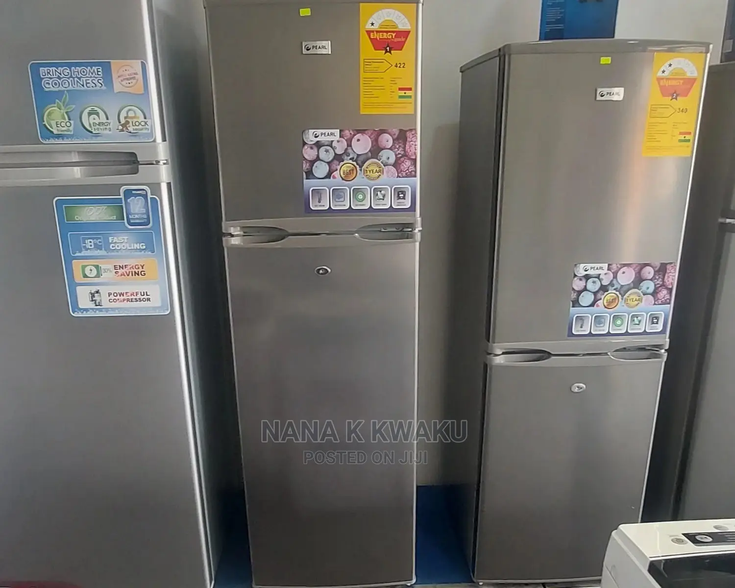 Pearl Pf270 Double Door Fridge With Bottom Freezer