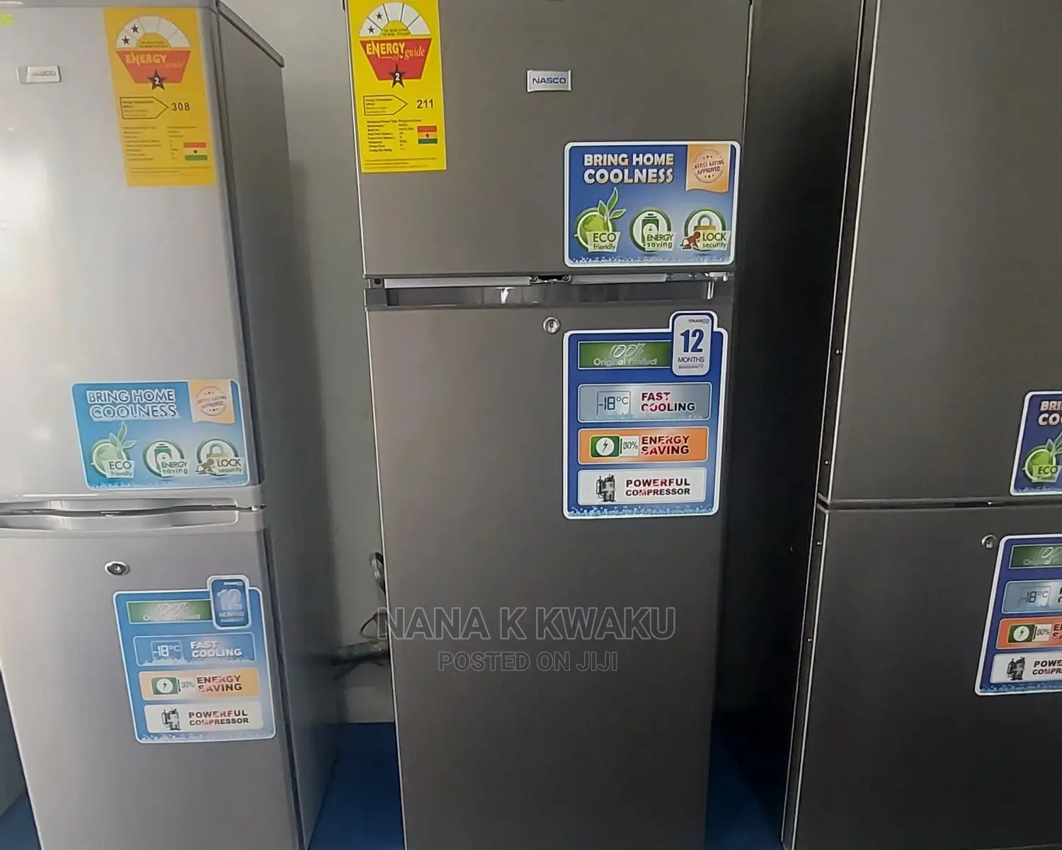 Nasco Nasf2-28 Double Door Fridge With Top Freezer