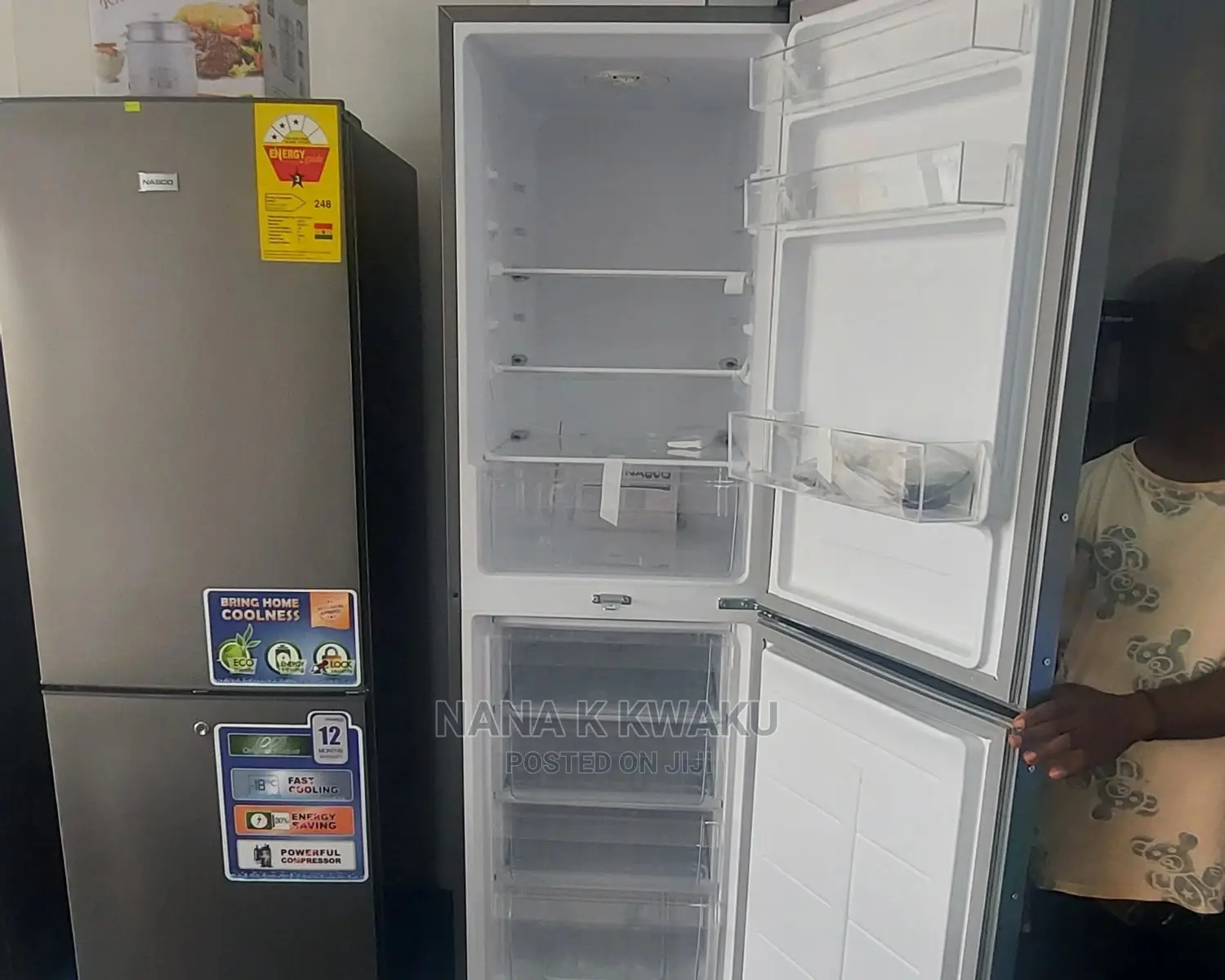 Nice_nasco Nasd2-30 Double Door Fridge With Bottom Freezer