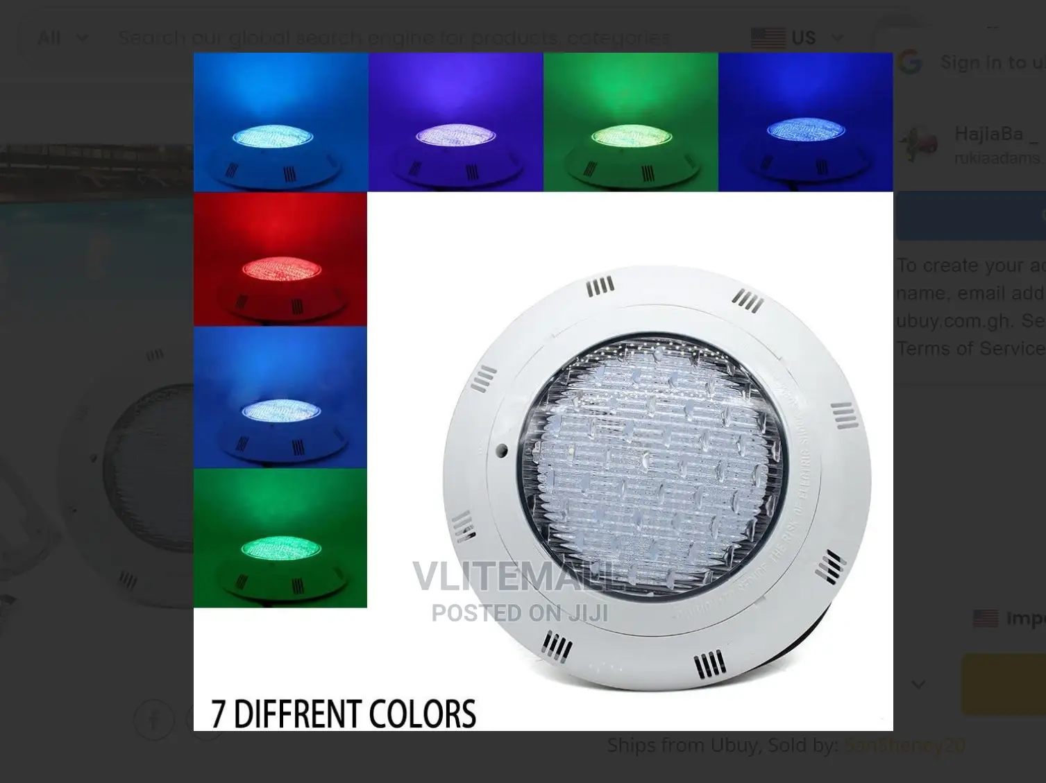 Yono RGB Swimming Pool Light With Remote