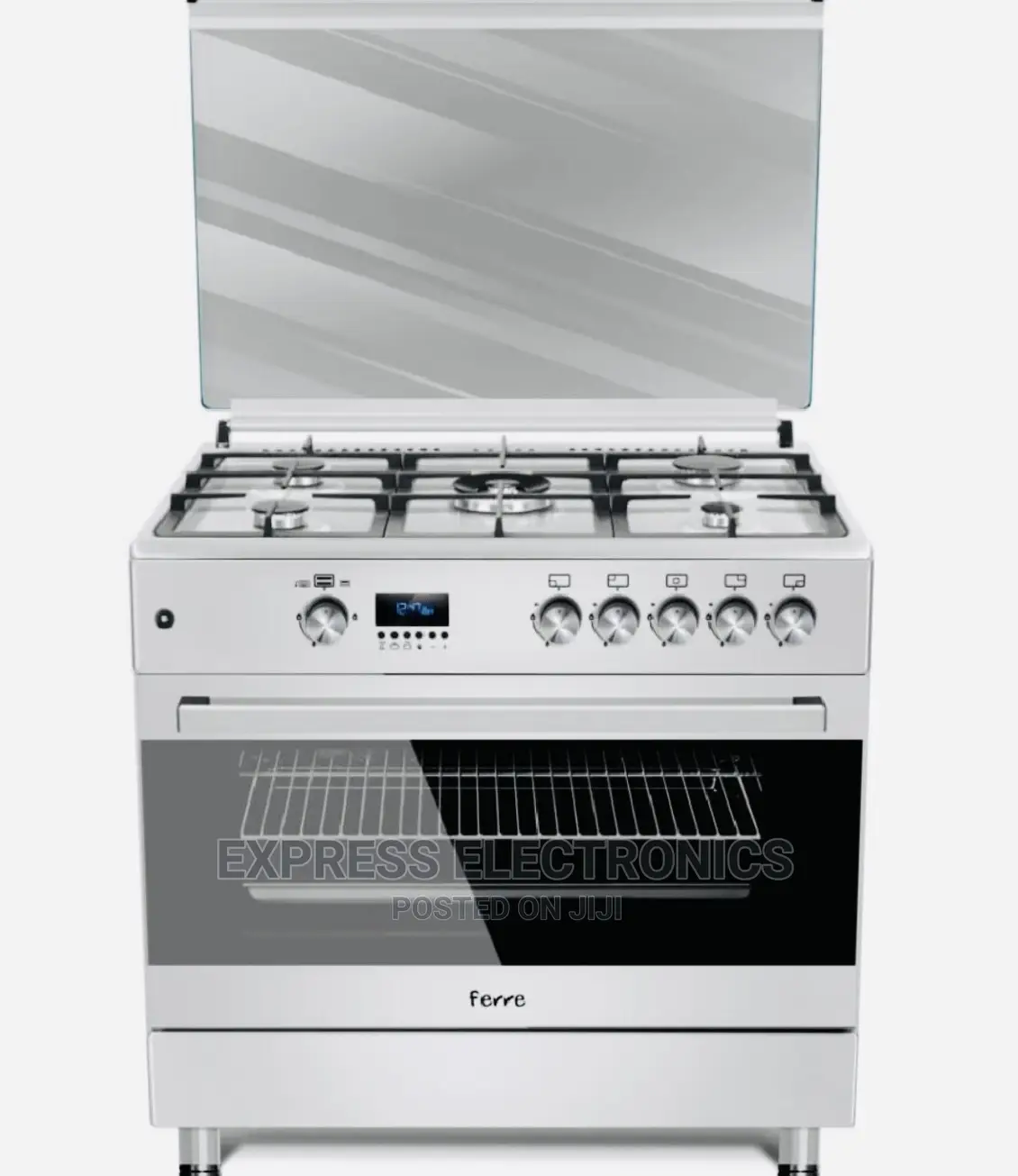 Grey Inox 5burner Oven/Rotisserie Stove Cooker Ferre