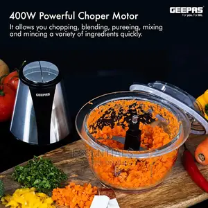 Geepas 400W Mini Food Processor | 1.2L Glass Jar Bowl