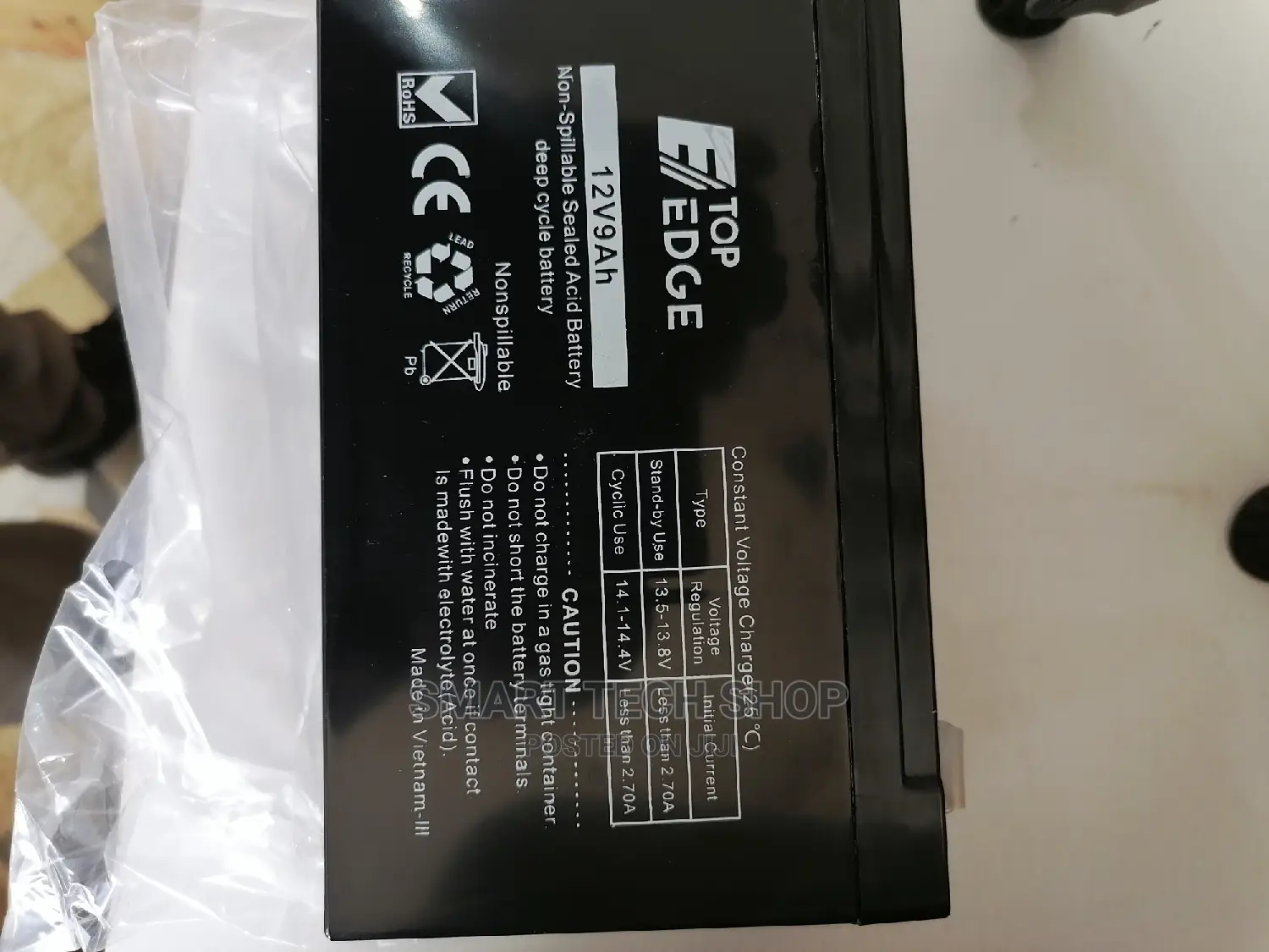 Top Edge 12V 9ah Sealed Lead Acid Battery.