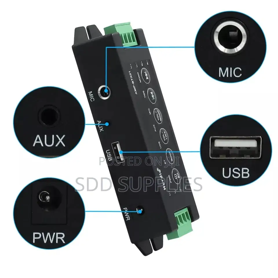 200w Bluetooth Power Amplifier Receiver Aux Ceiling Music
