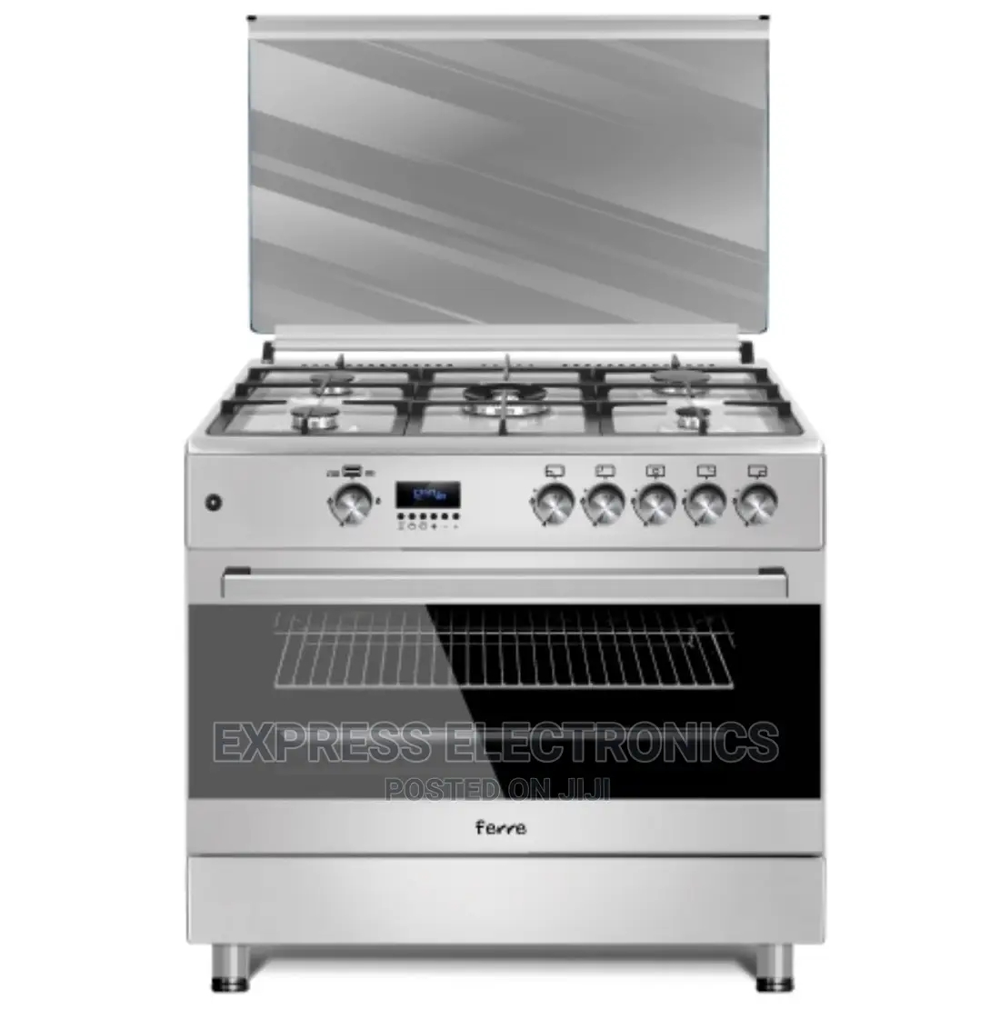 5burner Classic Gas Cooker Rotisserie Grill Stove Ferre Grey