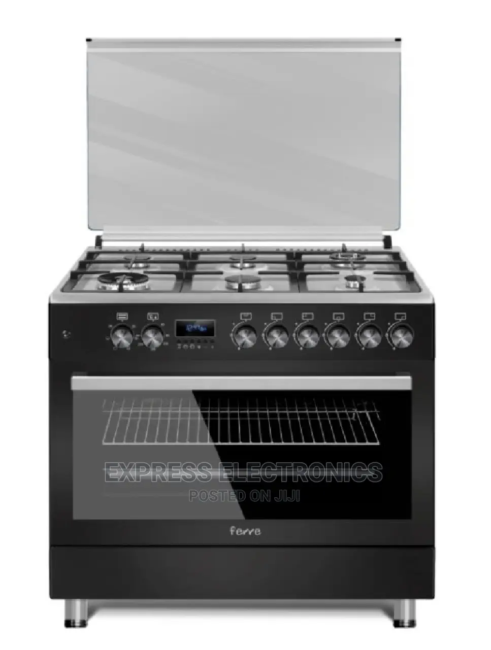 Black Rotisserie Grill 6gas Cooker Ferre Stove Inbuilt Light