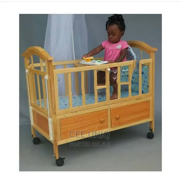 2 in 1 Baby Wooden Cot