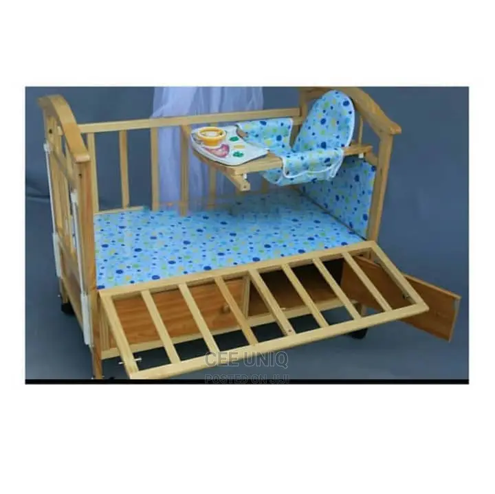 2 in 1 Baby Wooden Cot