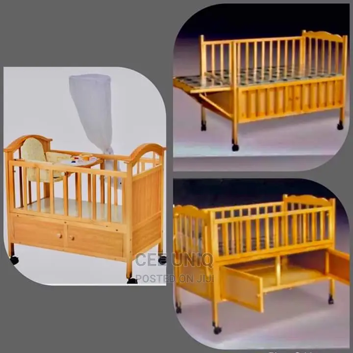 2 in 1 Baby Wooden Cot