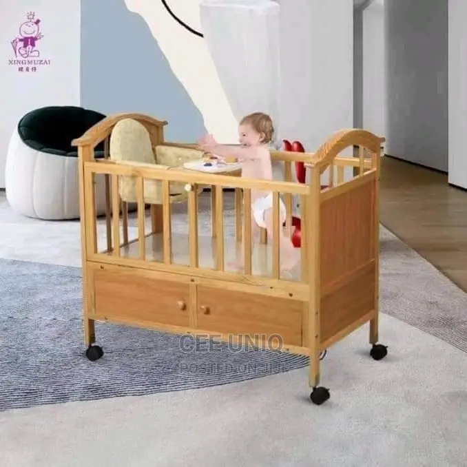 2 in 1 Baby Wooden Cot