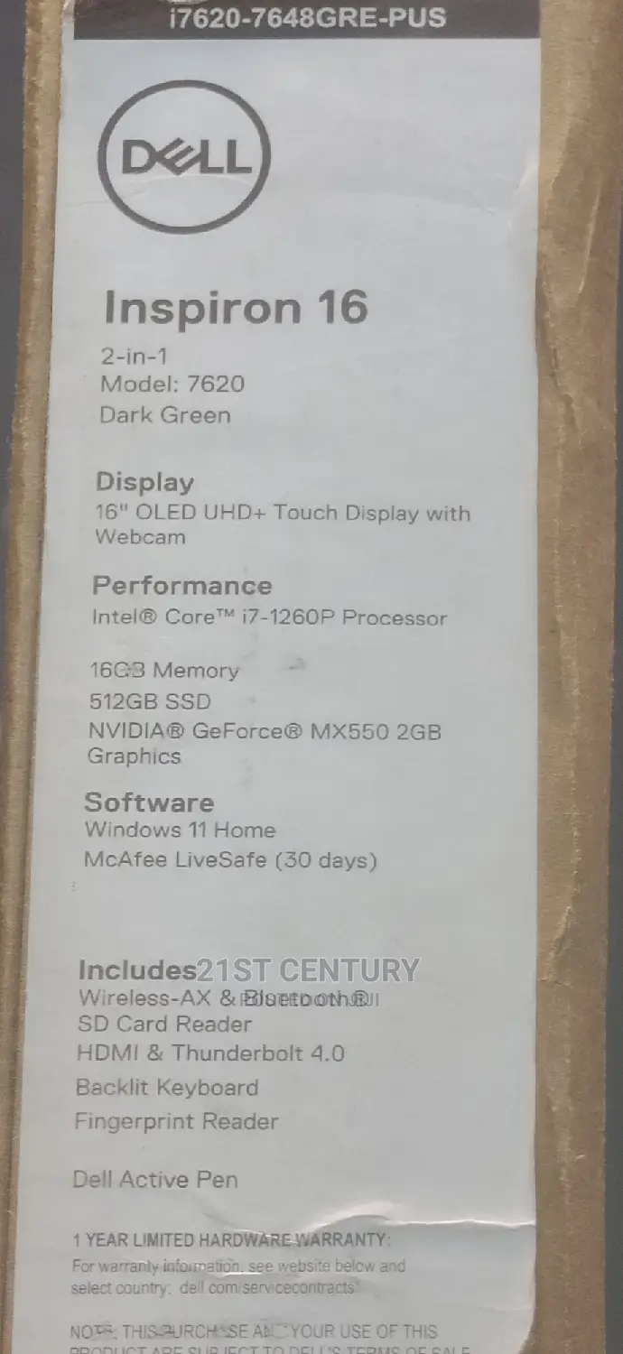 New Laptop Dell 16GB Intel Core i7 SSD 512GB