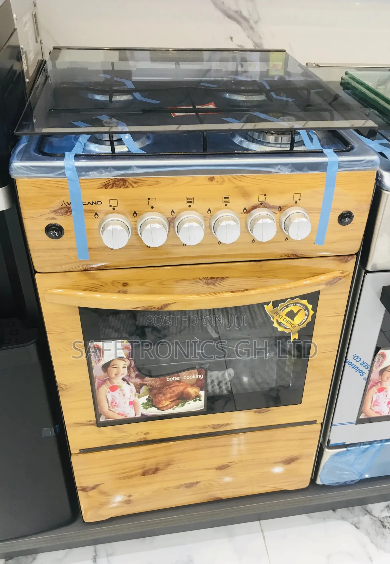 4 Gas Burner, Light Woodenoven and Rotisserie Grill, Lamp
