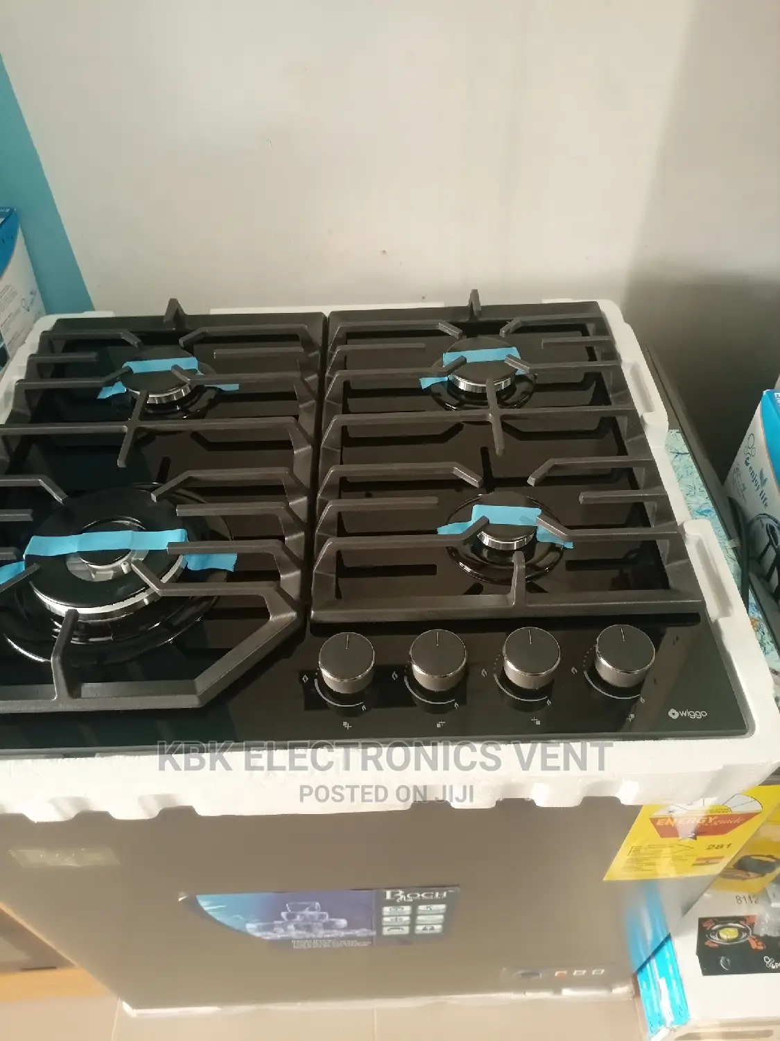Wiggo 60*50 4burner Black Inbuilt Hob