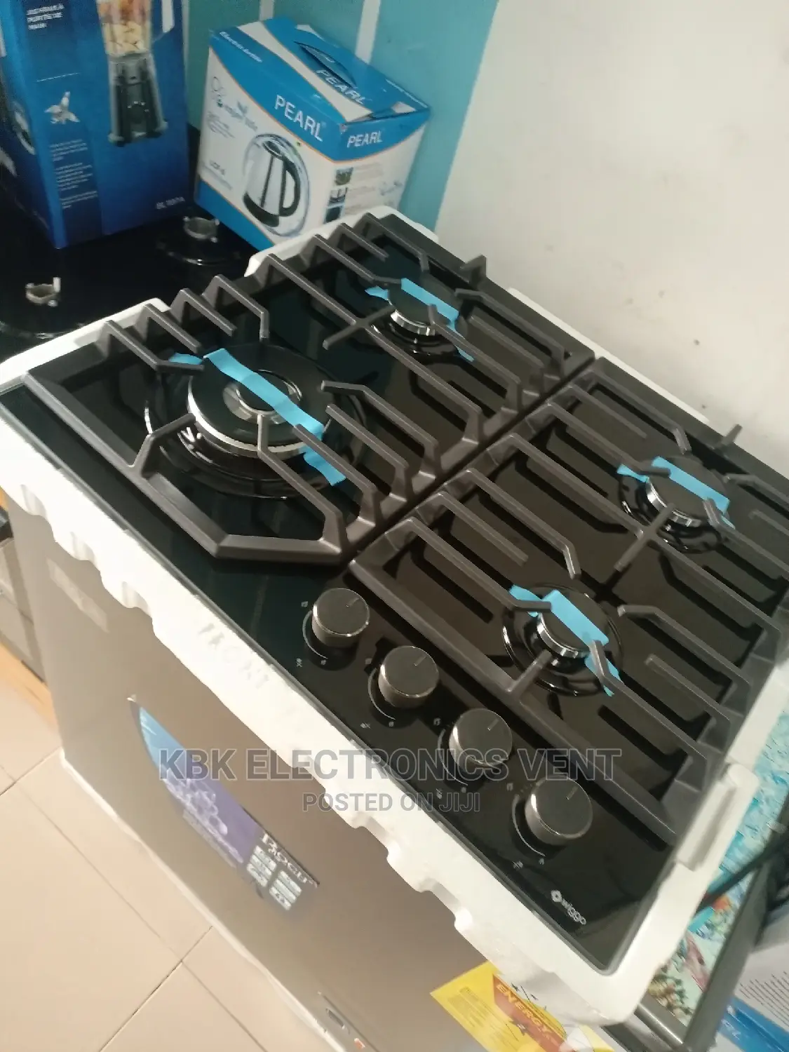 Wiggo 60*50 4burner Black Inbuilt Hob