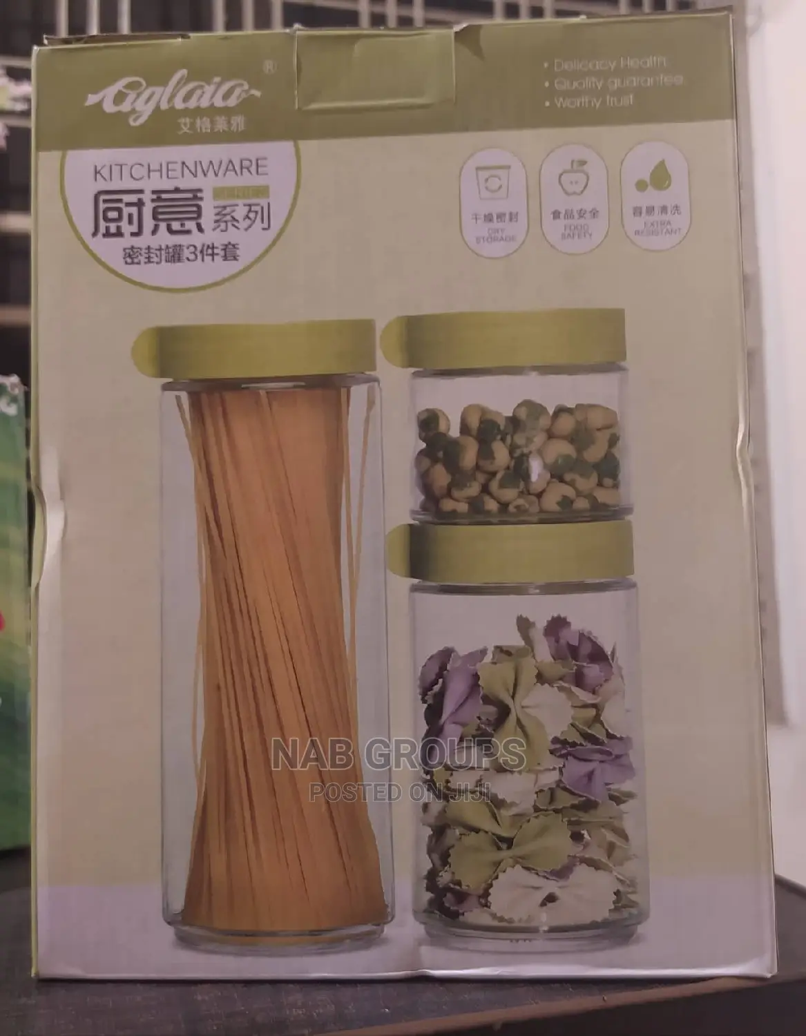 3pcs Glass Storage Jars