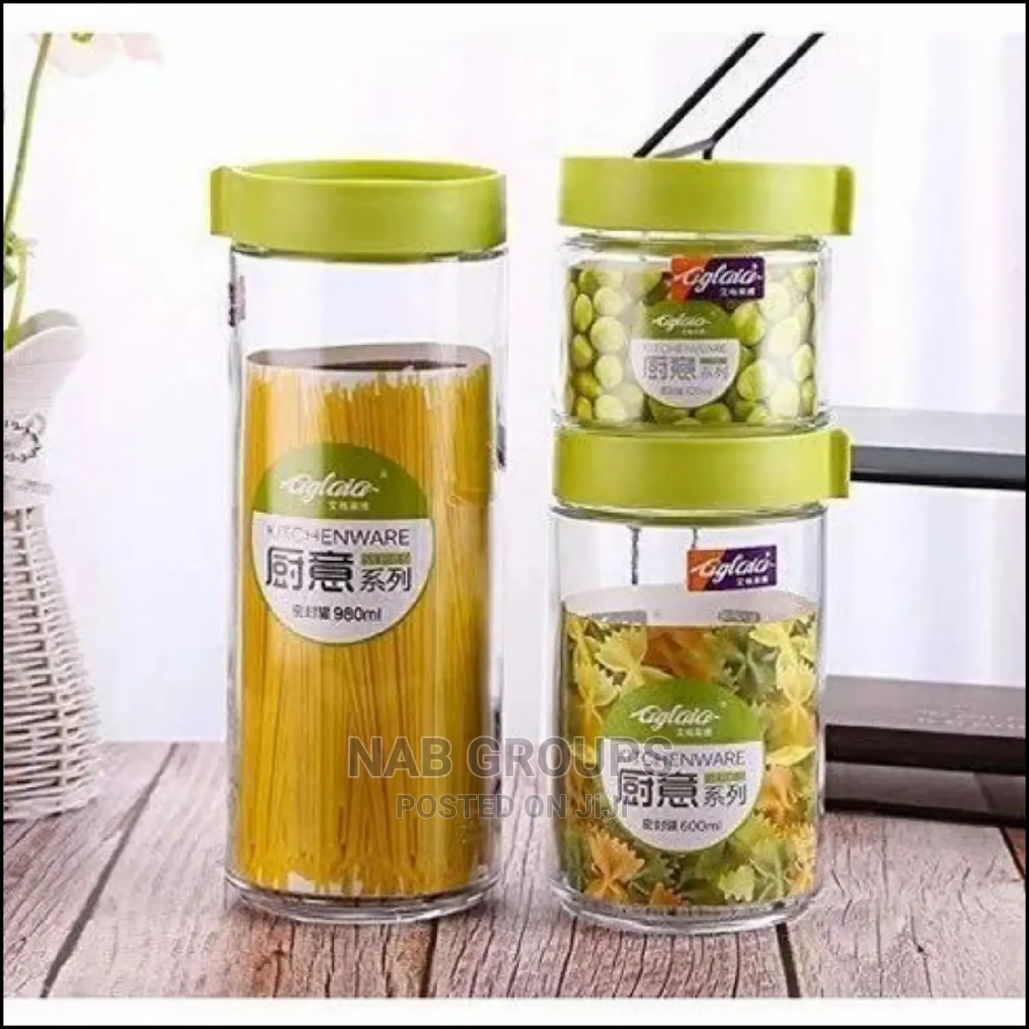 3pcs Glass Storage Jars