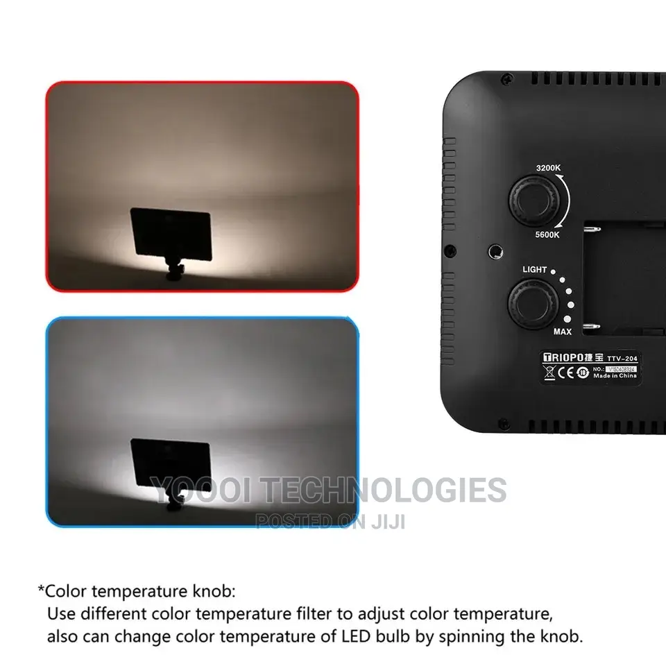 Triopo Bi Color Camera Top Led Light With Battery Charger