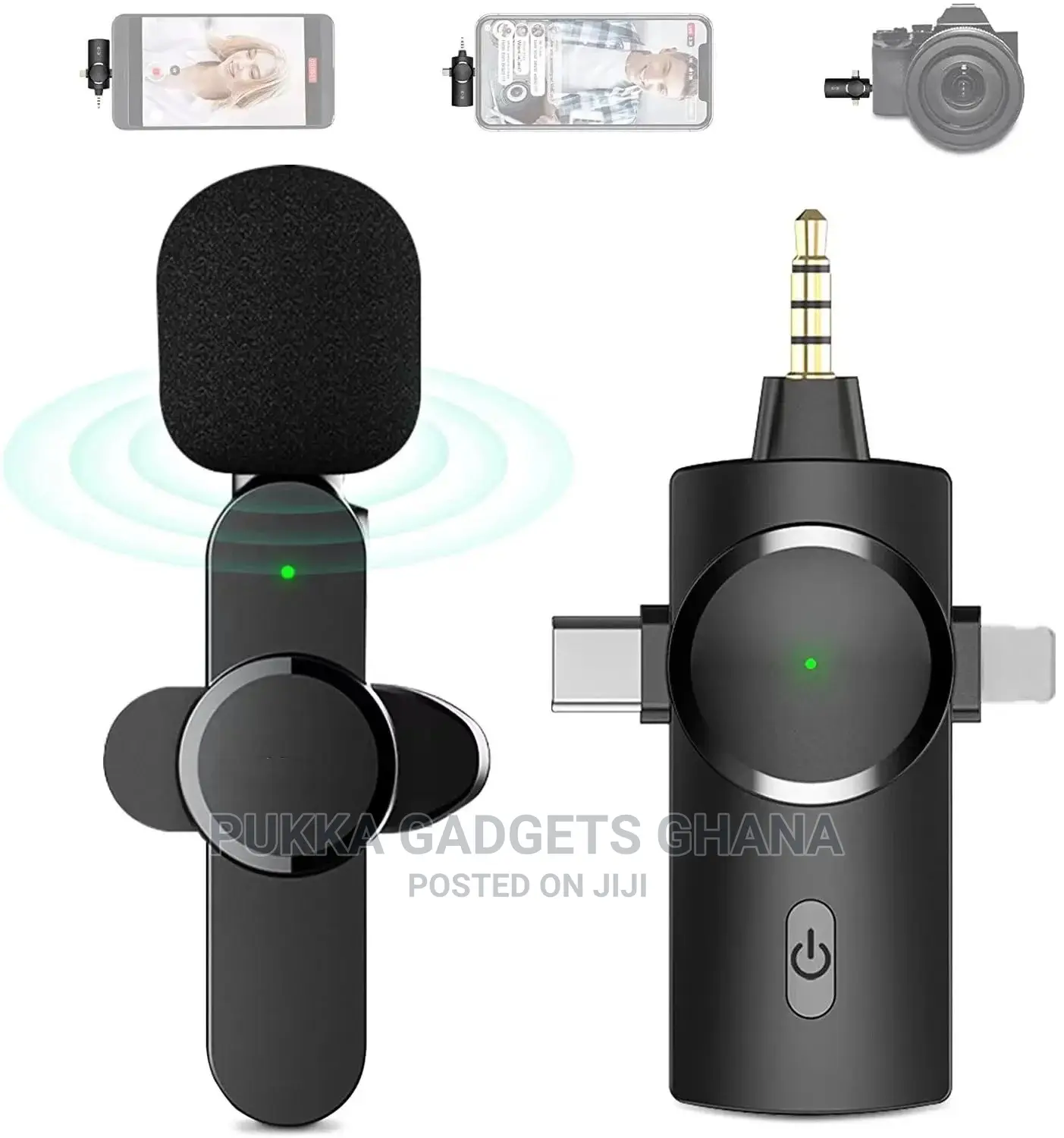3in1 Wireless Microphone for Phone and Camera
