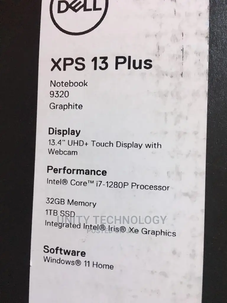 New Laptop Dell XPS 13 32GB Intel Core I7 SSD 1T