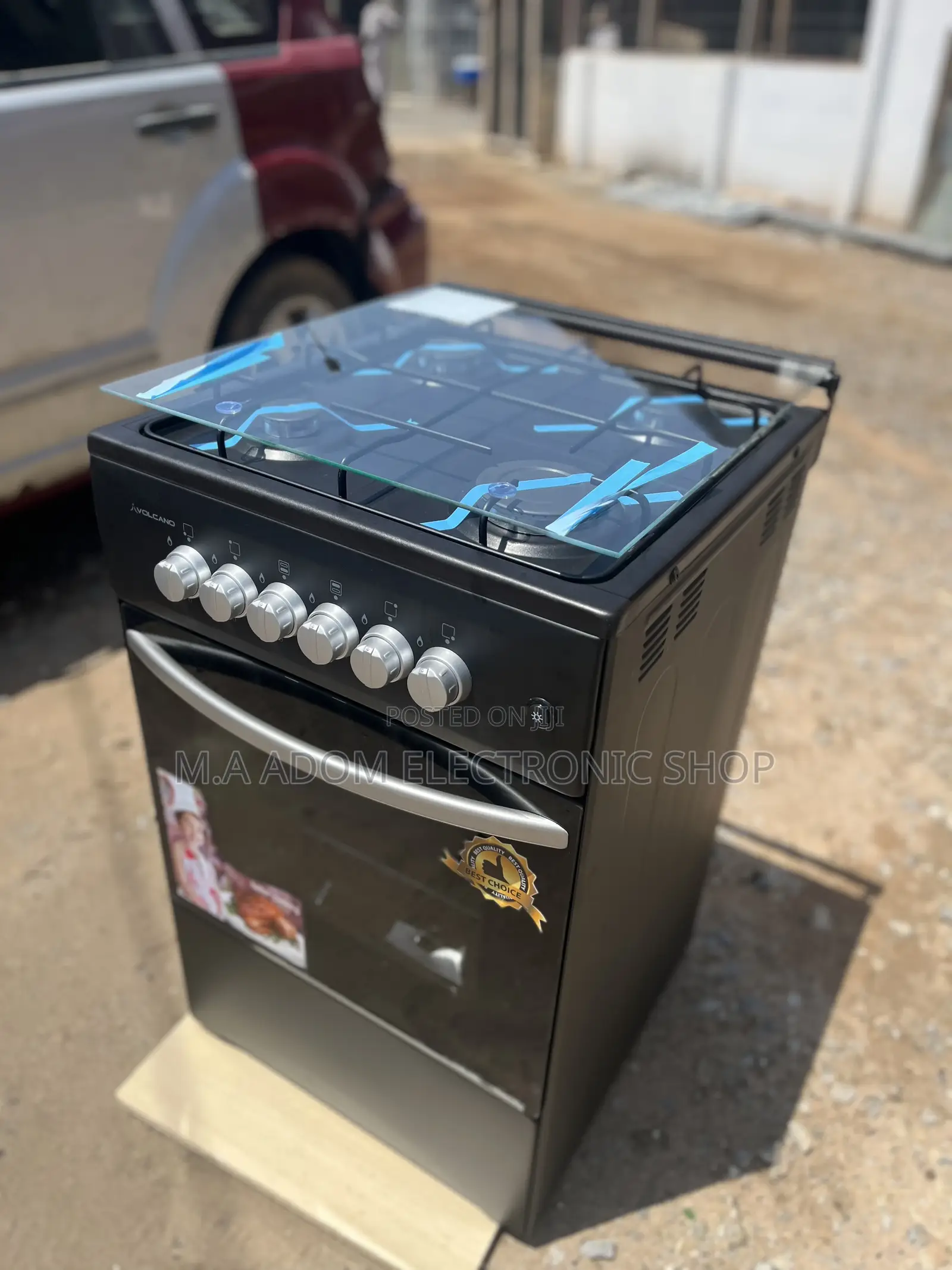 Black Colour 4 Burner Gas Only Burner With Oven Grill