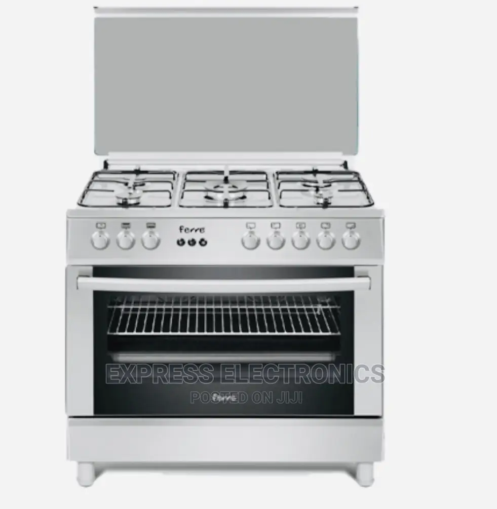Inox Sliver Color Ferre All Gas 5burner Stove Ovenrotisserie