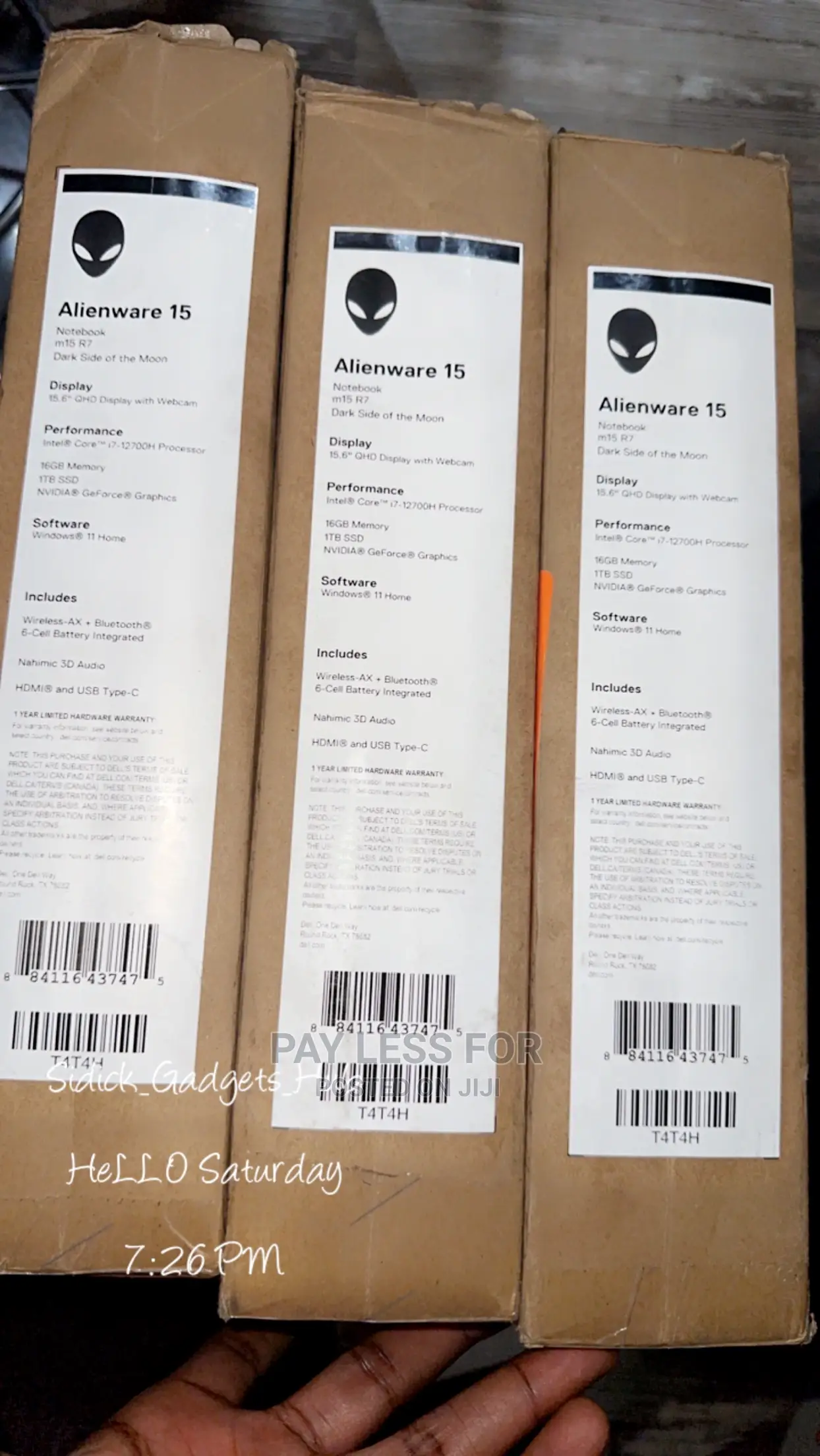 New Laptop Dell Alienware 15 16GB Intel Core I7 SSD 1T