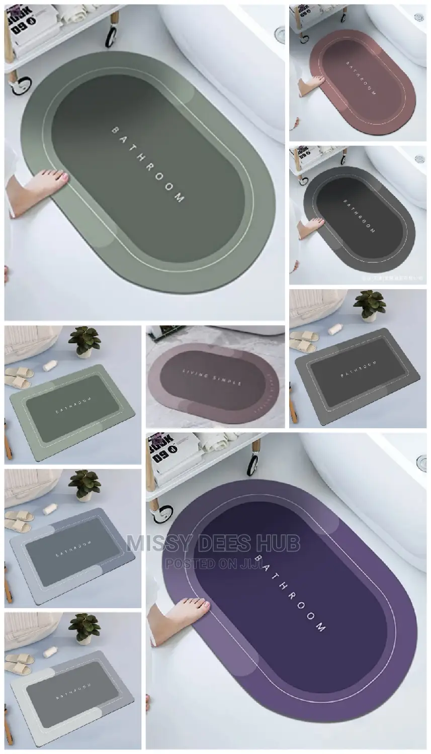 Super Absorbent Bathroom Mat - Medium Sized