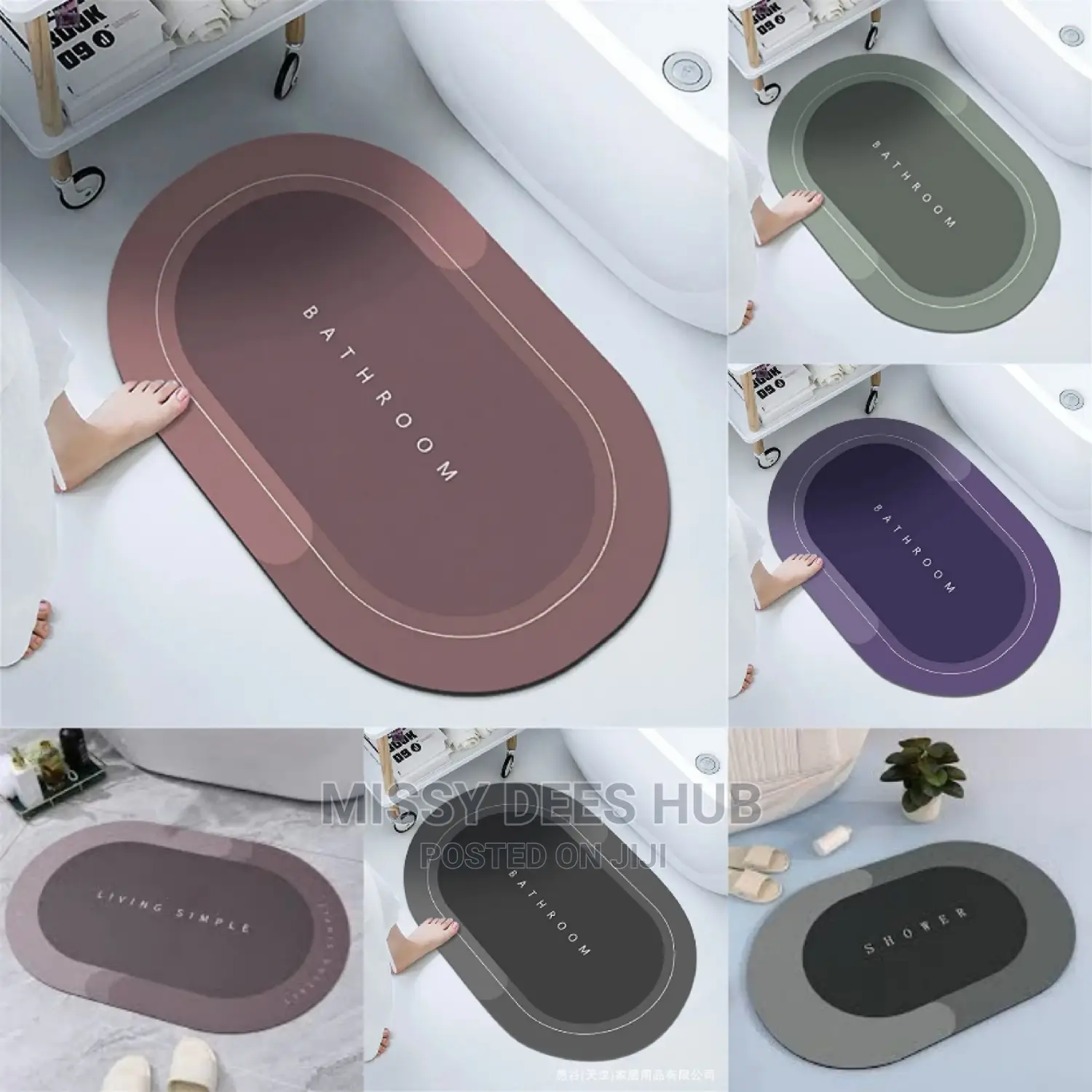 Super Absorbent Bathroom Mat - Medium Sized