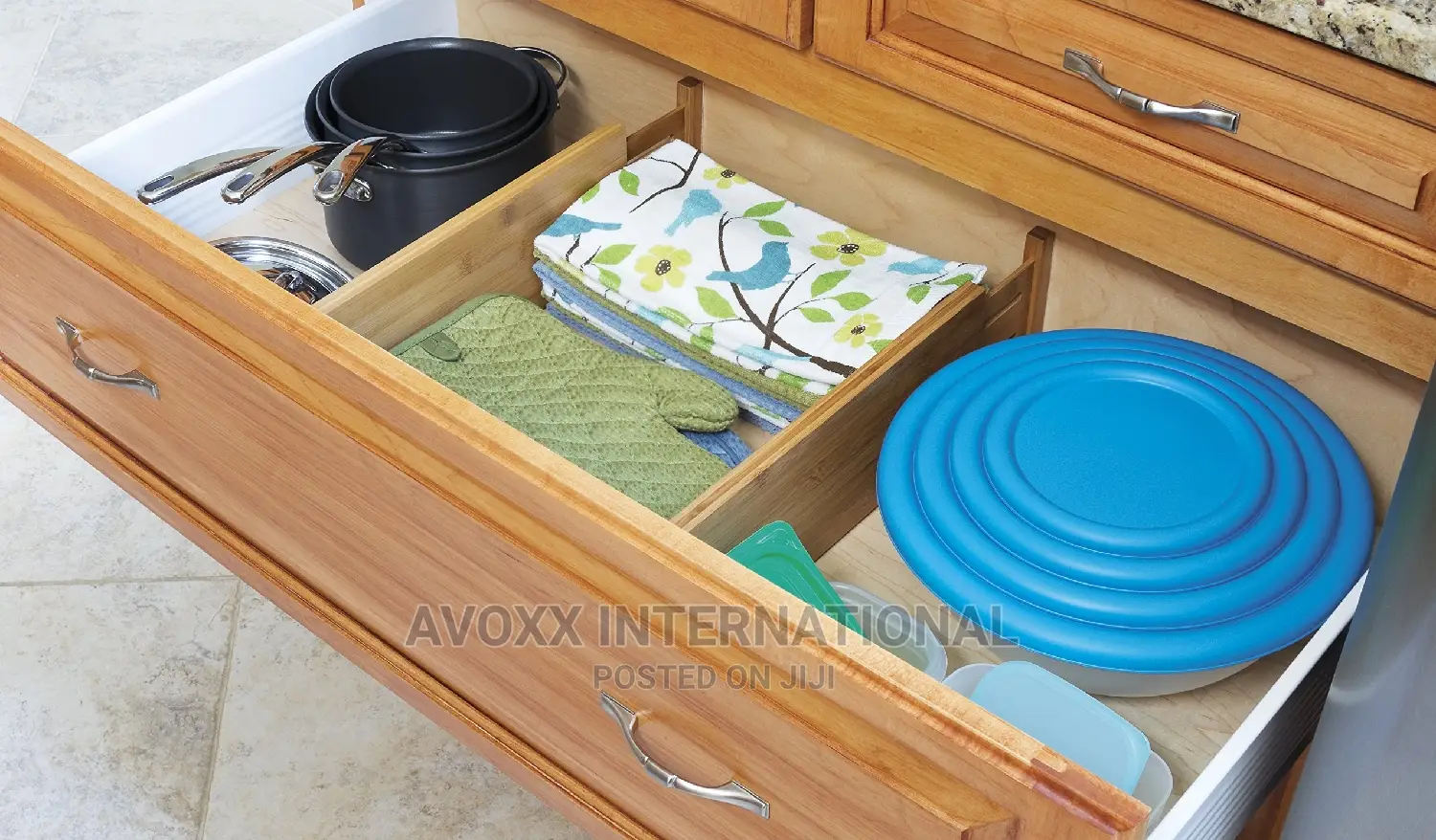 Bamboo Wood Fit Adjustable Kitchen Drawer Dividers, 4 Sets