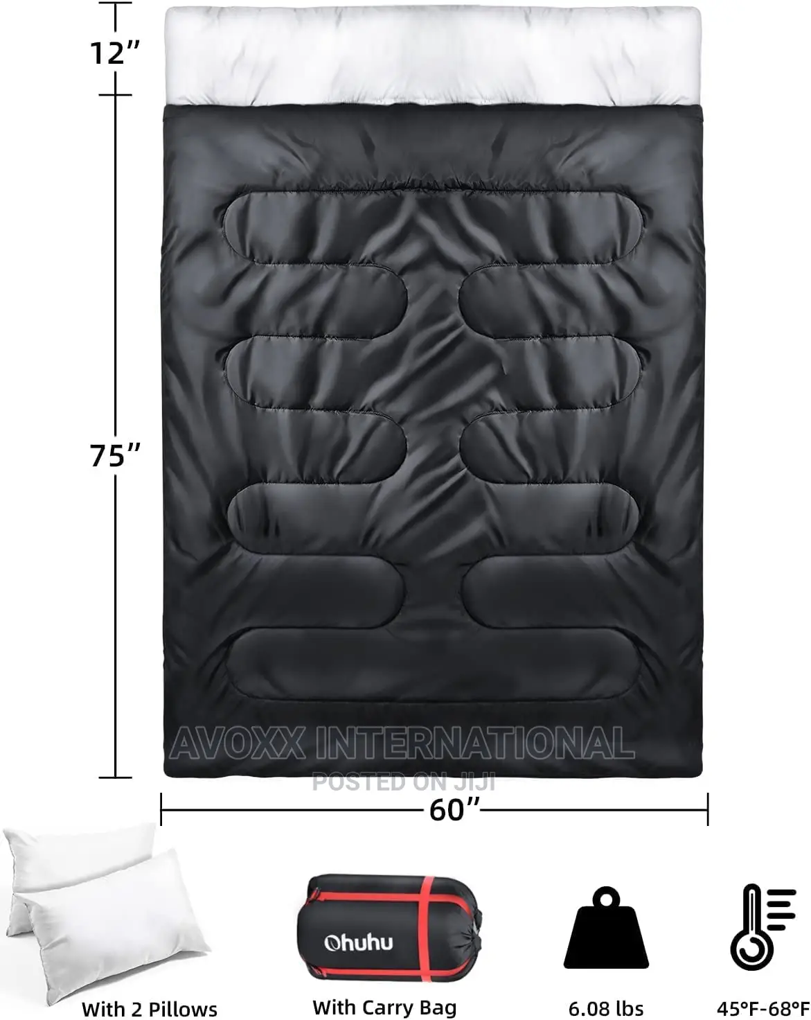 Ohuhu Sleeping Bags for Adults With 2 Pillows 2 Person